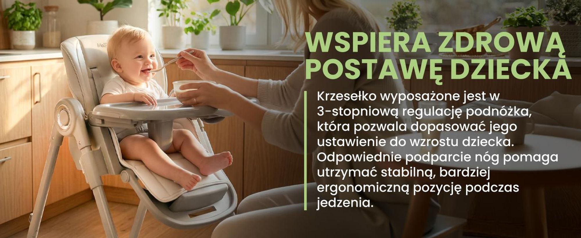 Składane plastikowe krzesełko do karmienia z tacką i pasami zabezpieczającymi do 20 kg