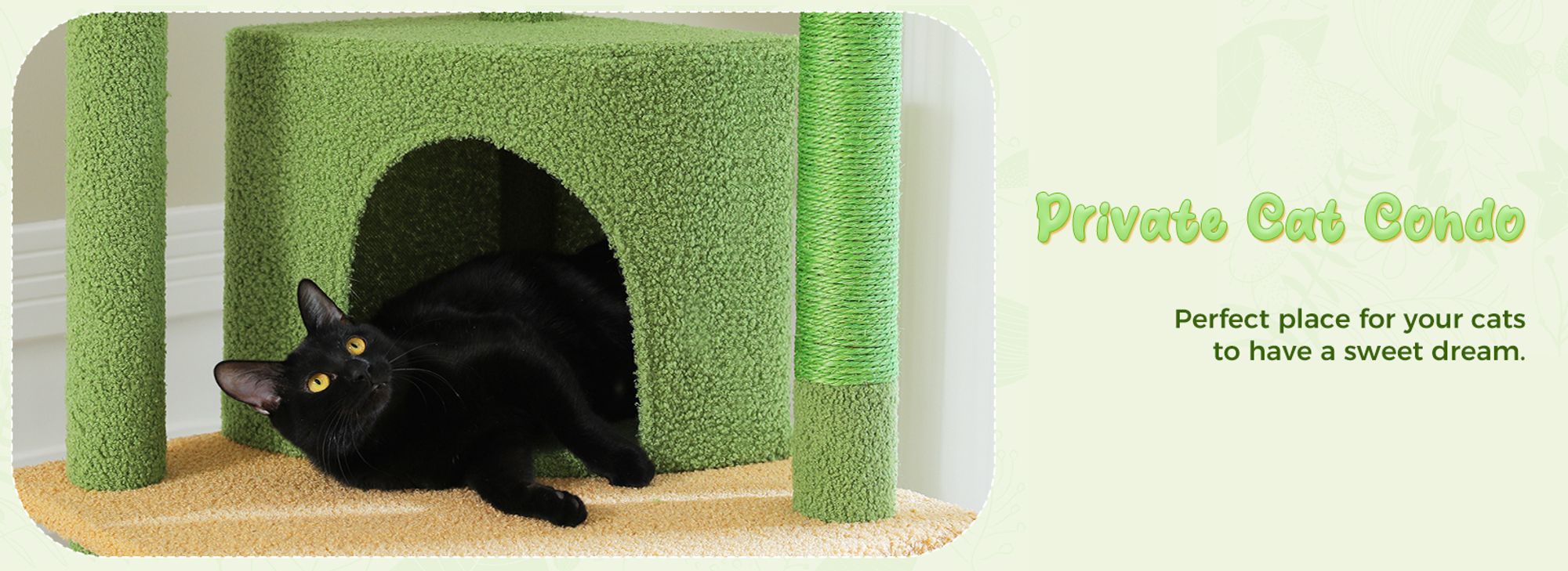 PAWZ Road XXL Katzenbaum 236-258cm mit Sisal-Kratzpfosten, Doppelkondo und Korb für Großkatzen