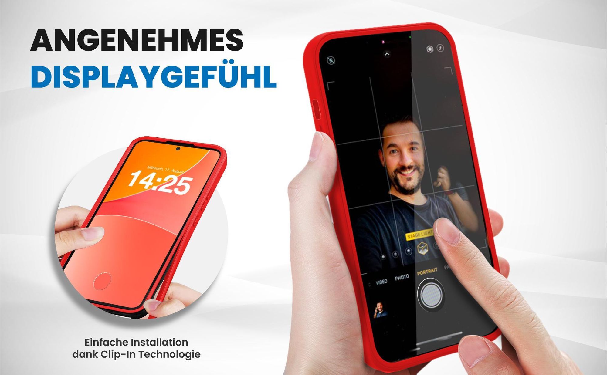 Rote Rundum Schutz Hülle für Samsung Galaxy S23+ mit Touchsensibilität