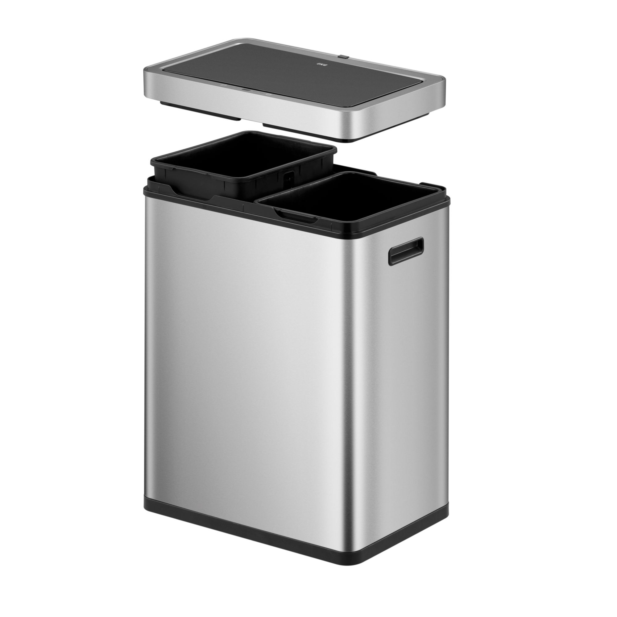 EKO - Mirage Plus Sensor Recycler Abfalleimer 30+30 Liter - Stainless steel Plastic  - Matt Edelstahl