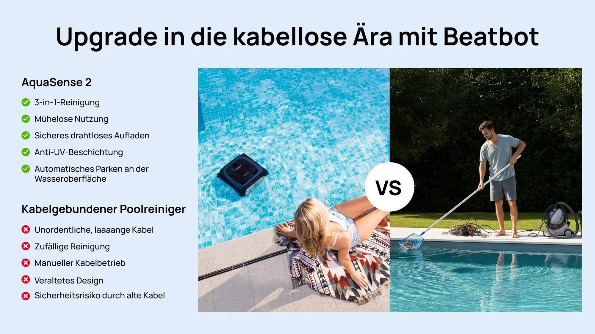 Beatbot Poolroboter AquaSense 2 Kabellos App-Steuerung Pools Bis 15x7m