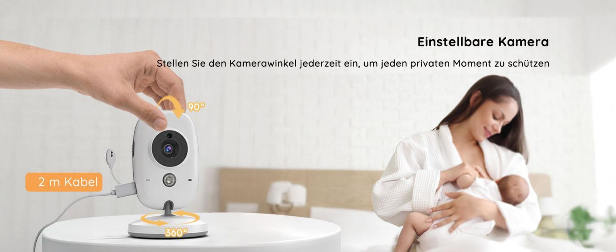 Babyphone mit Kamera 4 Zoll Digital IPS Bildschirm VOX Nachtsicht Temperaturüberwachung Gegensprechfunktion kabellose Videoüberwachung