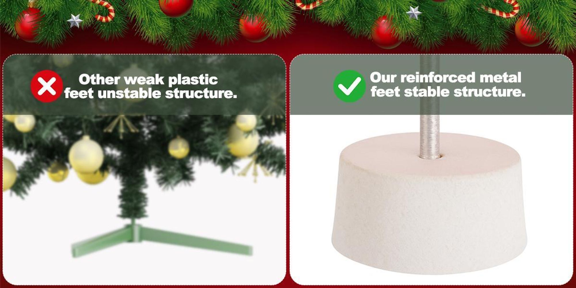 ZMH Albero di Natale artificiale Mini albero di Natale rosa 60 cm Albero di Natale aghi in PVC per decorazione natalizia interna Dotato di un robusto supporto