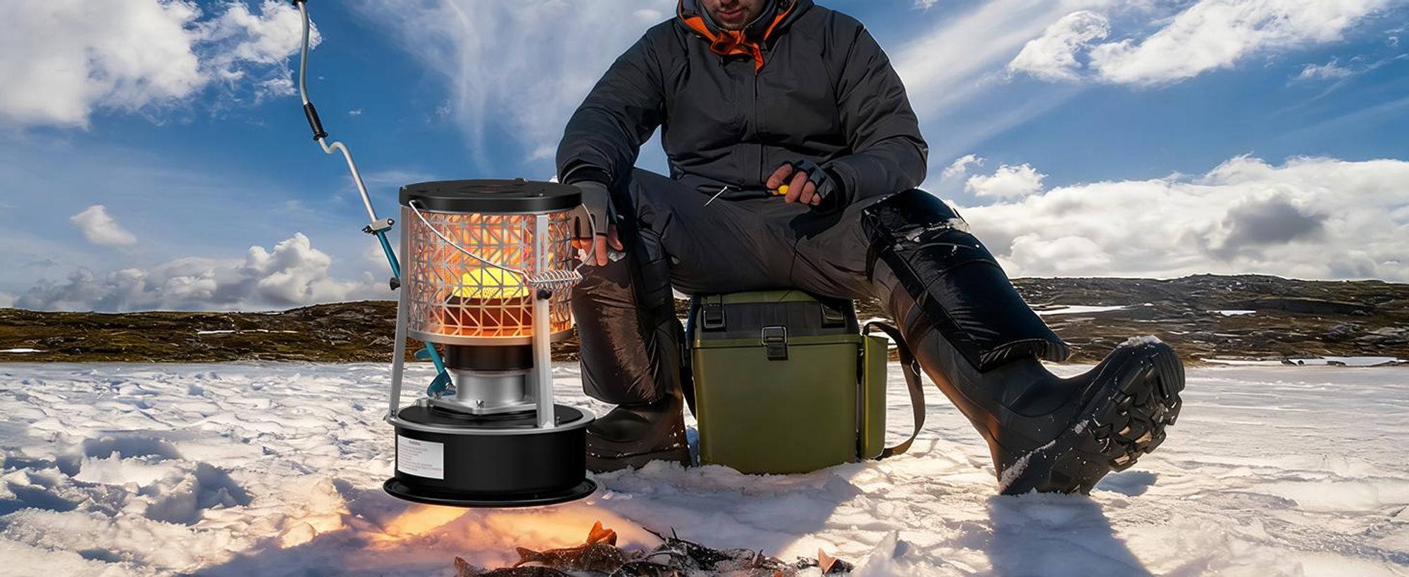 Mobile Petroleumofen Heizung 2600W Tragbare Outdoor & Camping Heizstrahler Terrasse Kerosinofen