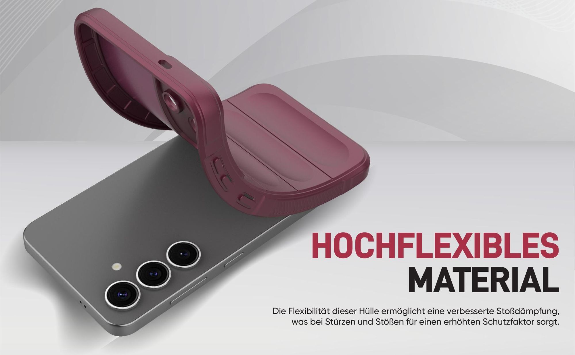 Stoßfestes und flexbiles Handy Case mit Griffzonen in Lila für Samsung Galaxy S25