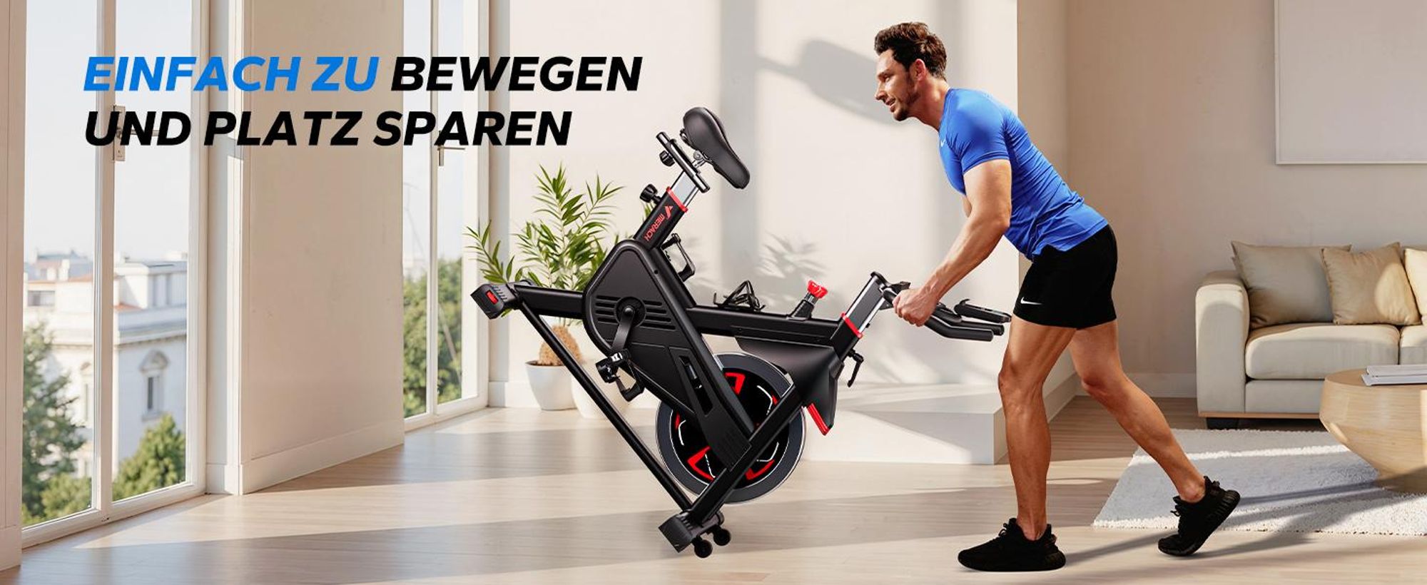 Leises Magnetischer Heimtrainer, Fitnessbike für Zuhause mit LCD, Tablet-Halter, 0–100 % Widerstand, kompatibel Kinomap/Zwift, verstellbar, bis 180 kg