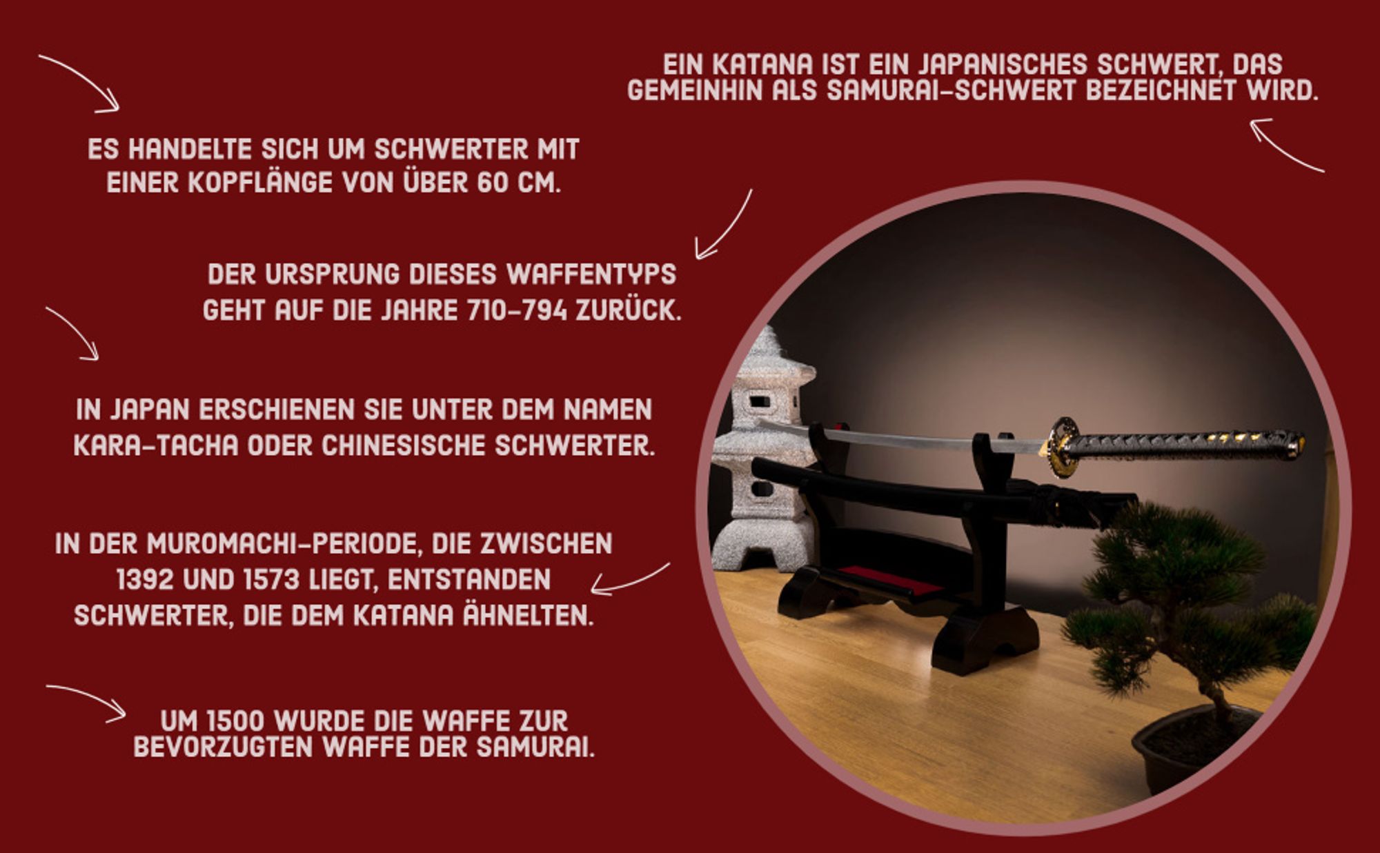 Katana Schwert Samurai Schwert Schwarz - Katana Schwert Stahl mit Einer Scheide und Stand zur DEKORATION als Geschenk THE LAST SAMURAI LETZE SW-319