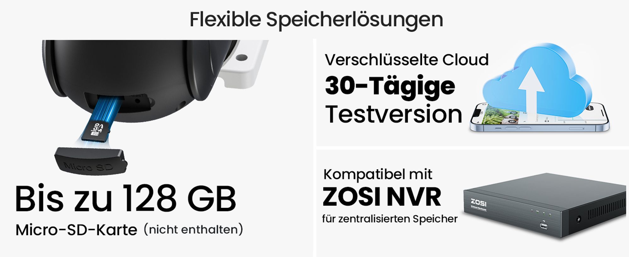 ZOSI 4MP+2MP Aussen WLAN Überwachungskamera mit Doppelobjektiv, 2.4GHz WiFi Pan/Tilt Kamera, 2-Wege-Audio, Personenerkennung und Verfolgung, C298 SE