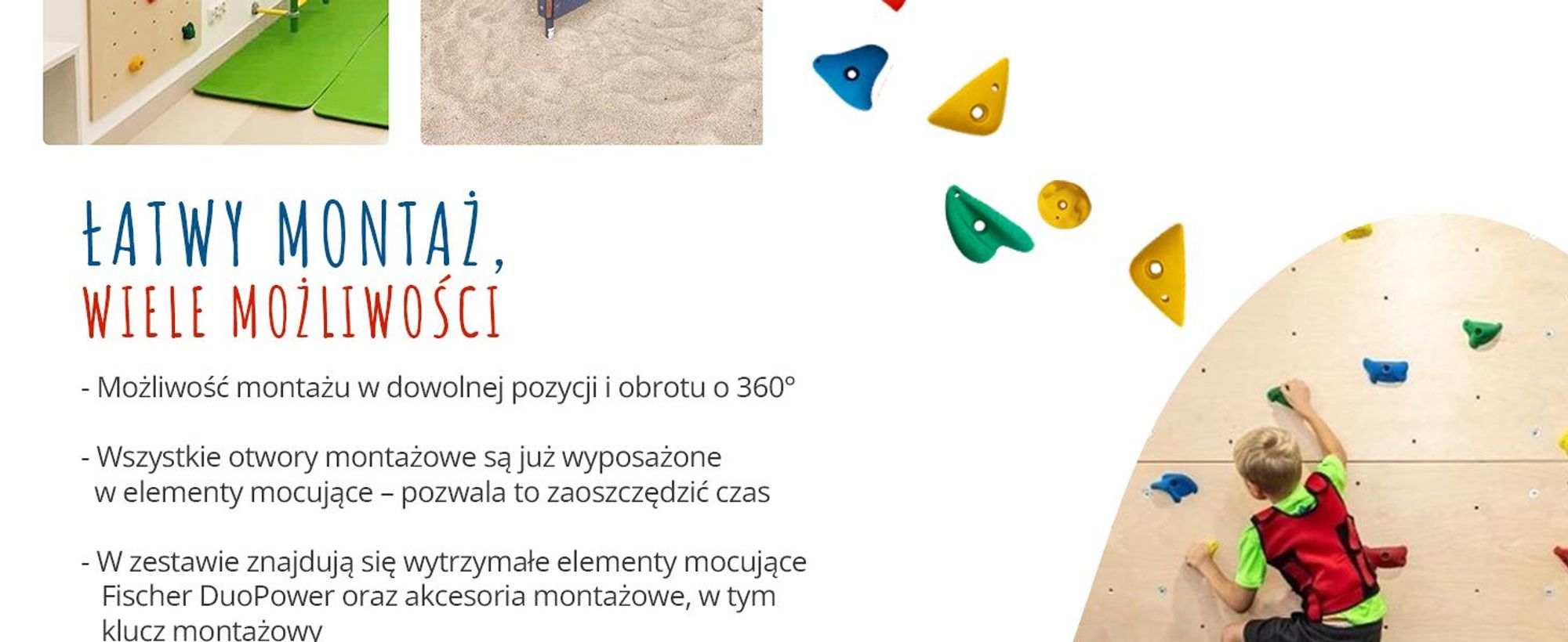 Create for you® - Kamienie do Wspinaczki Wewnątrz i na Zewnątrz, Chwyty + Akcesoria Montażowe, Uchwyty do Wspinania - 5 Sztuk
