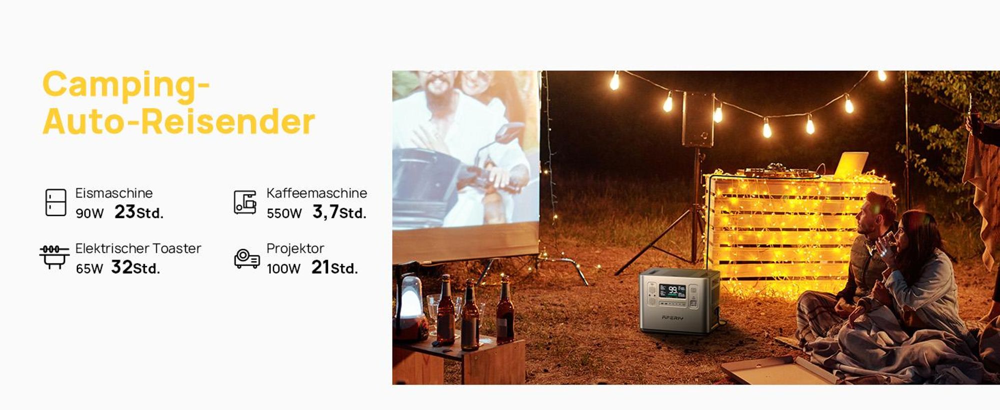 AFERIY P210 Powerstation 2400W 2048Wh LiFePO4 Solargenerator, 1,5 Std. Schnellladung, USV unter 10 ms, App-Steuerung