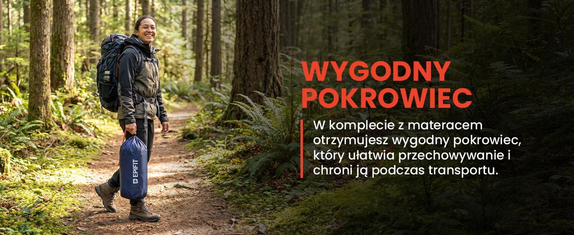Samopompujący się materac jednoosobowy w kolorze niebieskim