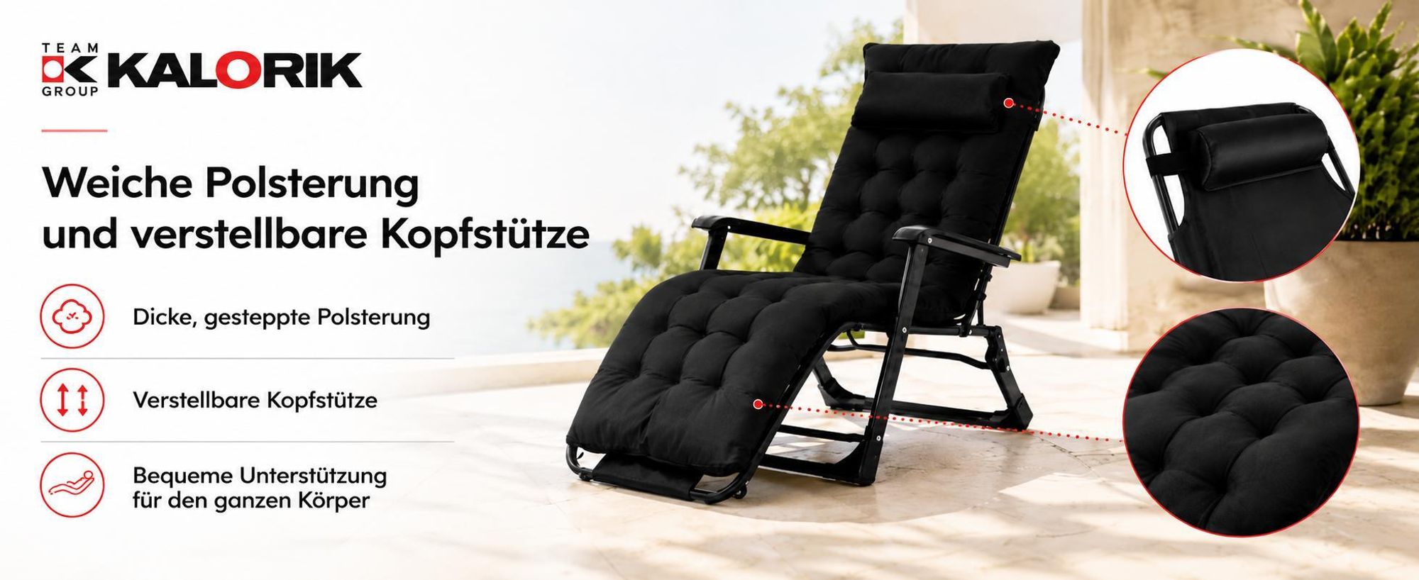 Klappbare Gartenliege Relaxliege Liegestuhl Balkonstuhl Mit Kissen