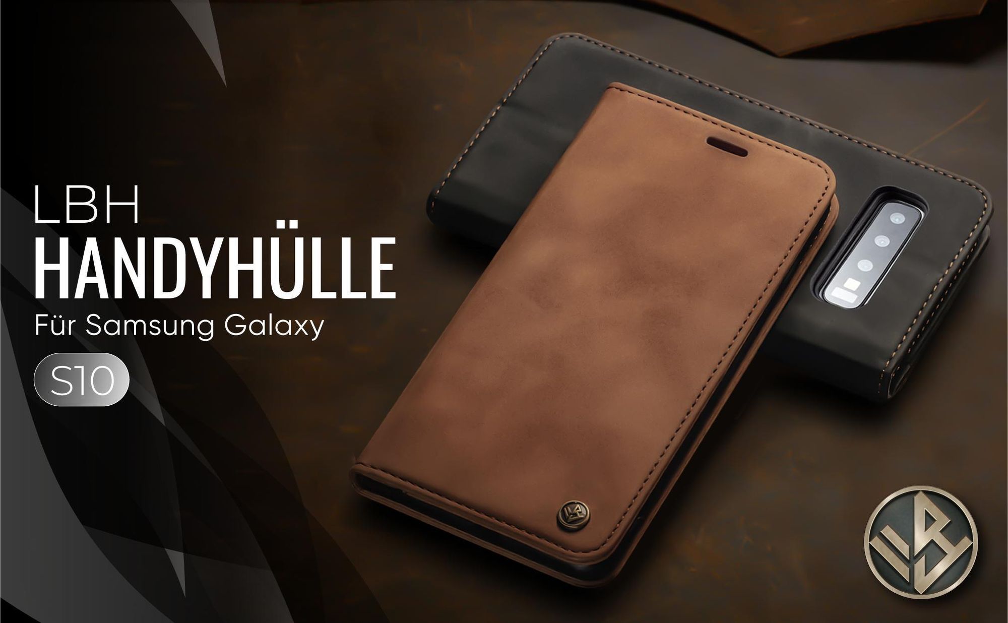 Hochwertige Klapphülle für Samsung Galaxy S10 im klassischen Design