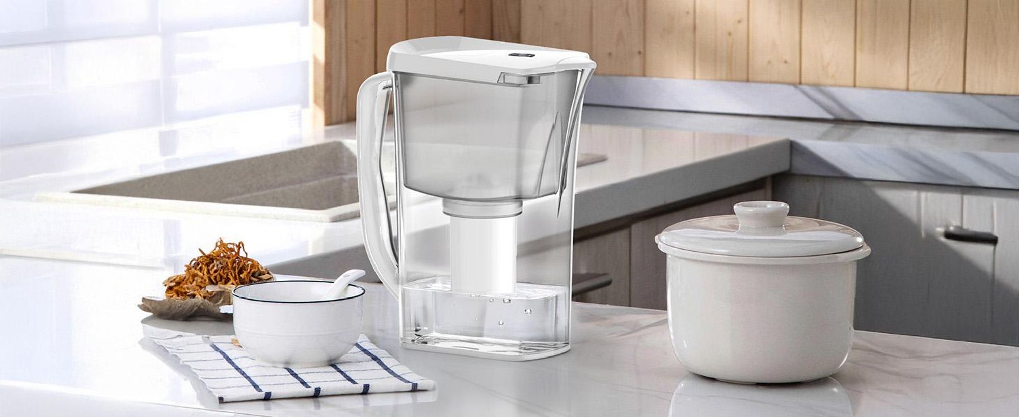 Homelody Wasserfilter Wasserfilterkanne 2,5 L aus lebensmittelechtem Material