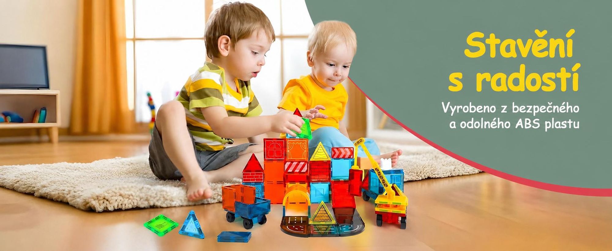 Olvy Magnetické stavební bloky Montessori hračka -Magnetické dlaždice pro děti -Magnetické stavební bloky - Magnetická stavební hračka od 3 let - Mistr stavitel