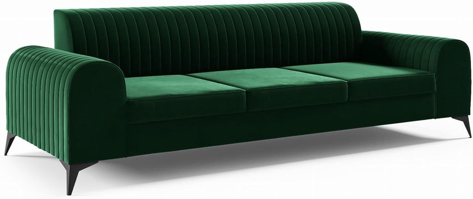 LIKMA Grau 3 Sitzer Samt Sofa Elsa 234x77x93 cm 3-er Couchgarnitur Hydrophobe Beschichtung Velvet Moderne Wohnzimmer Couch Velours Glamour Design Stoff Fresh 14