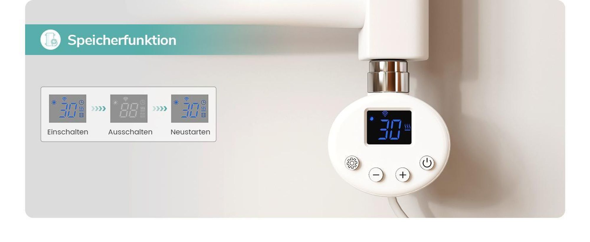 EMKE Badheizkörper Elektrisch gebogen Handtuchheizkörper 600W Wifi Steurung Intelligent Thermostat 120X60cm Weiß Handtuchwärmer