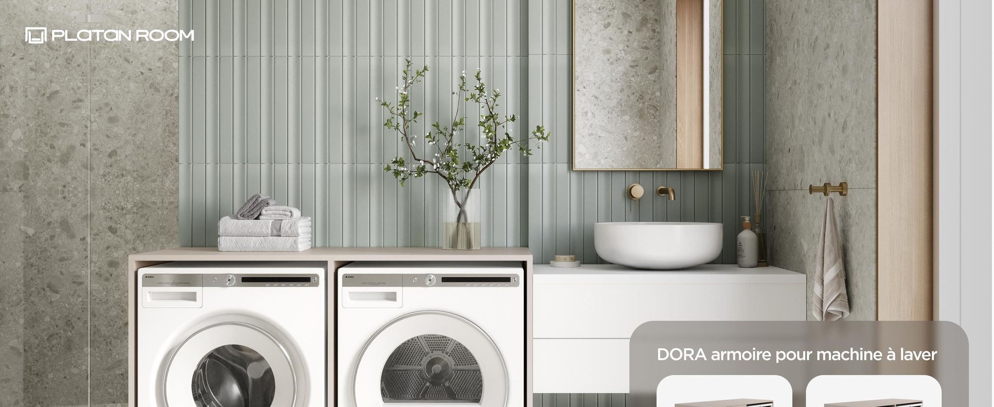 Armoire pour lave-linge de 130 cm