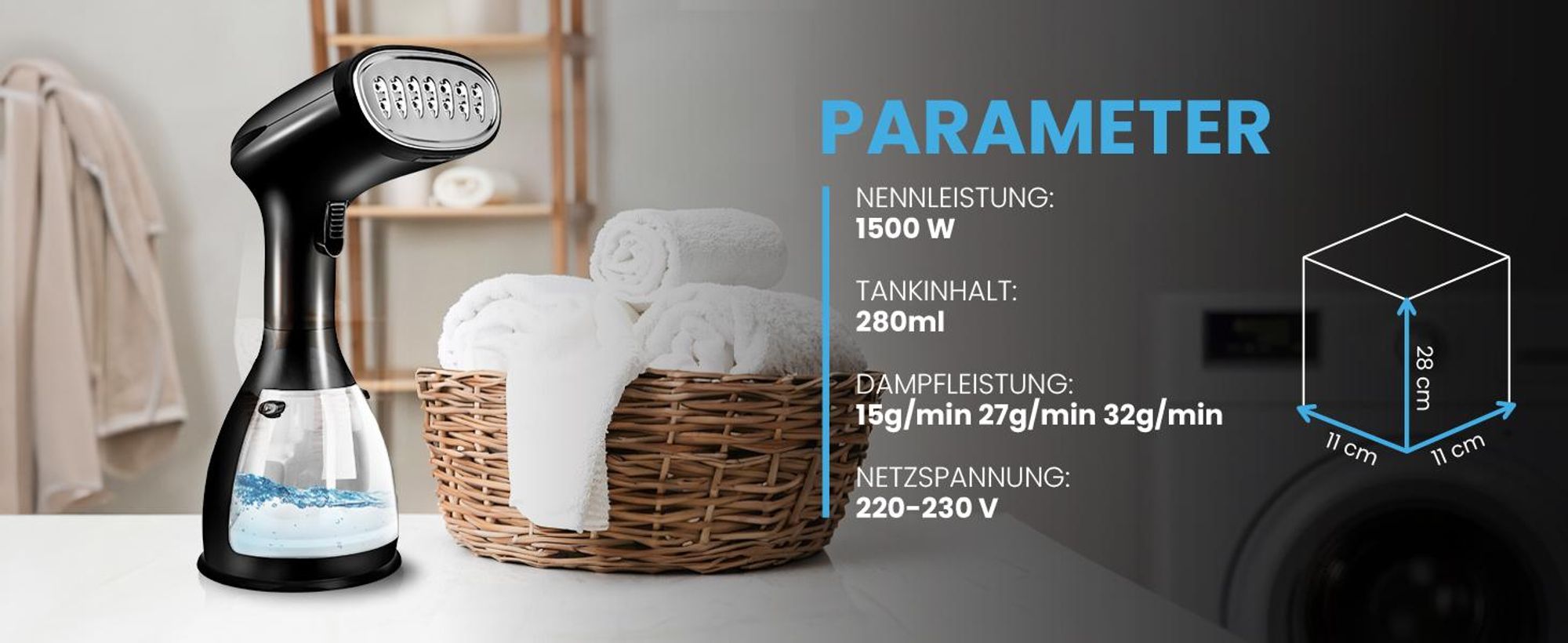 Dampfglätter Dampfstoß in praktischer Reisegröße