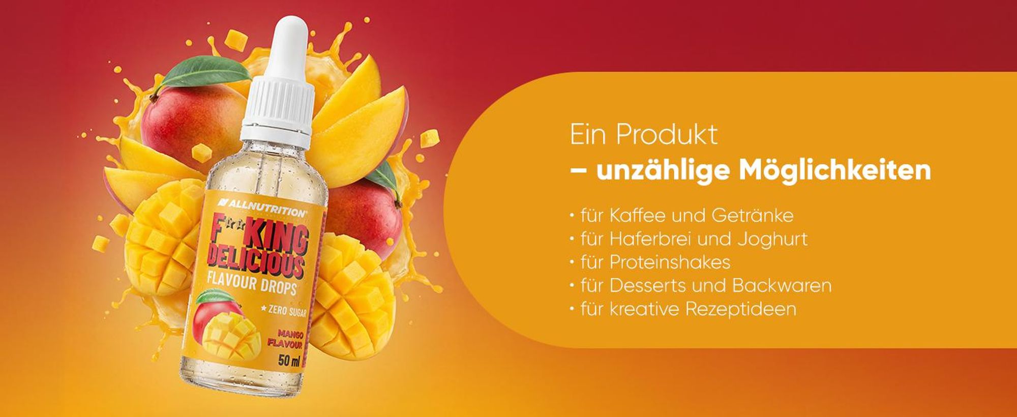ALLNUTRITION FITKING DELICIOUS FLAVOUR DROPS 50ml Erdbeere