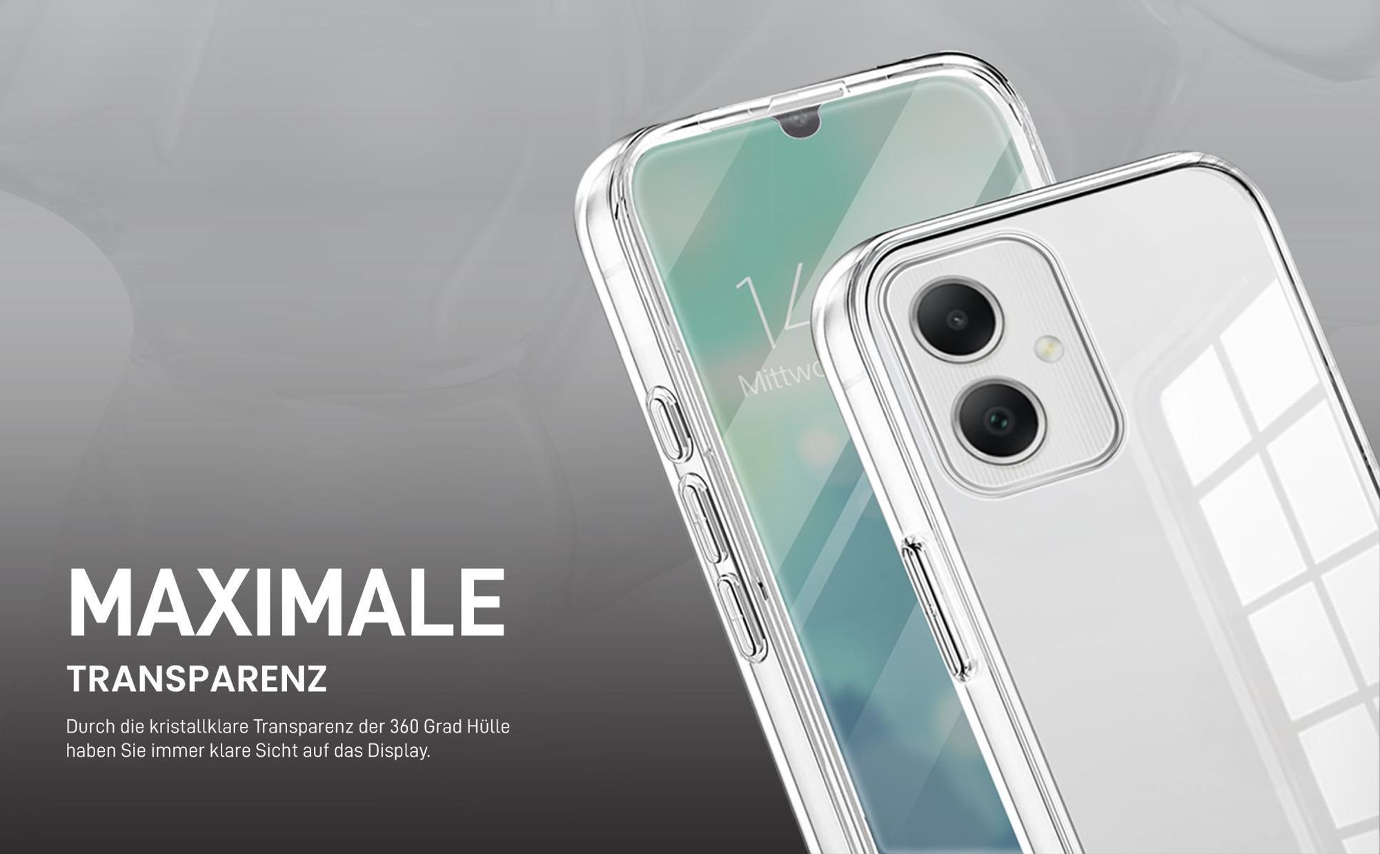 Transparentes 360 Grad Cover Front Back für Samsung Galaxy A05