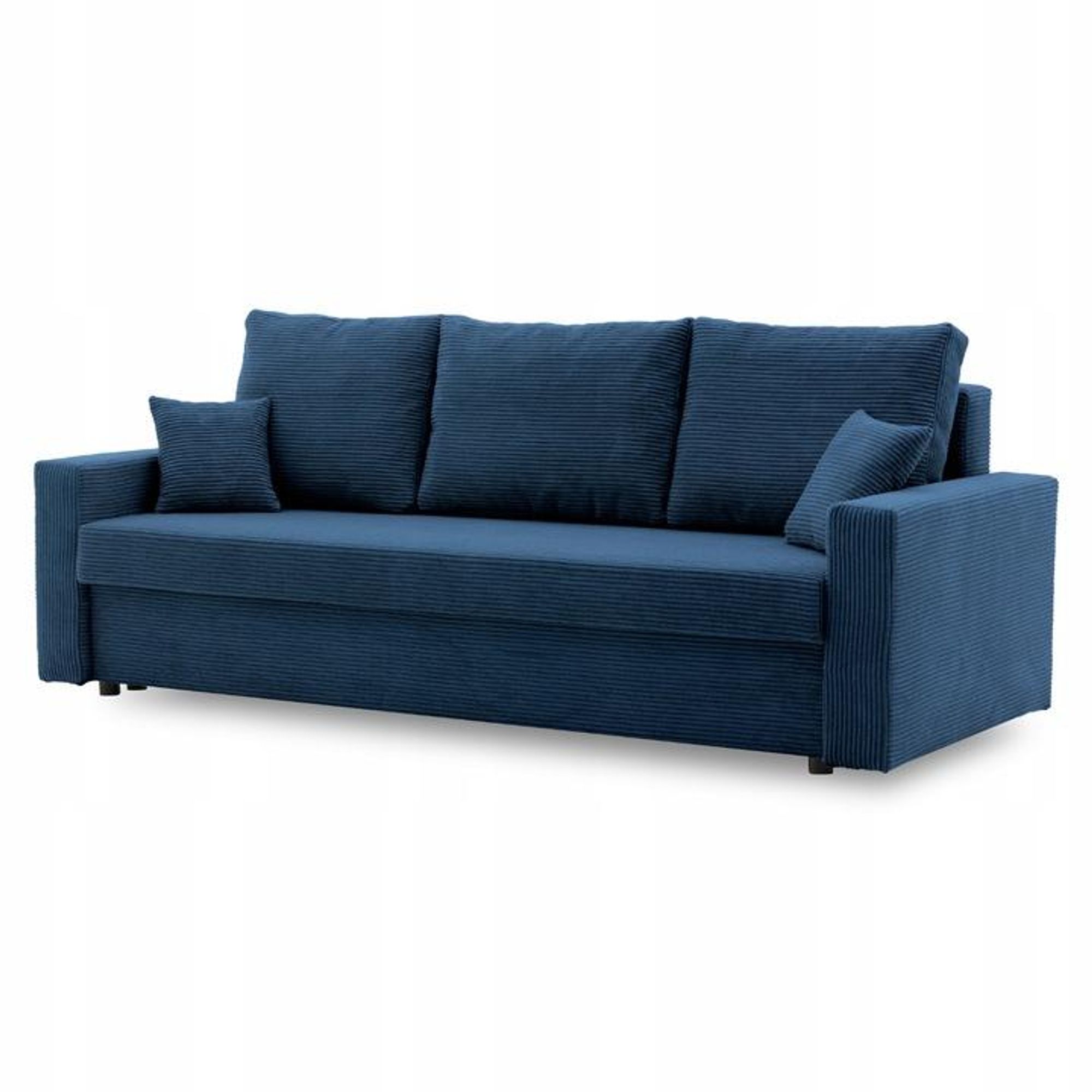 Couch mit schlaffunktion Wohnzimmer Couch mit Bettkasten AIKIDO 223x90cm Dunkelblau