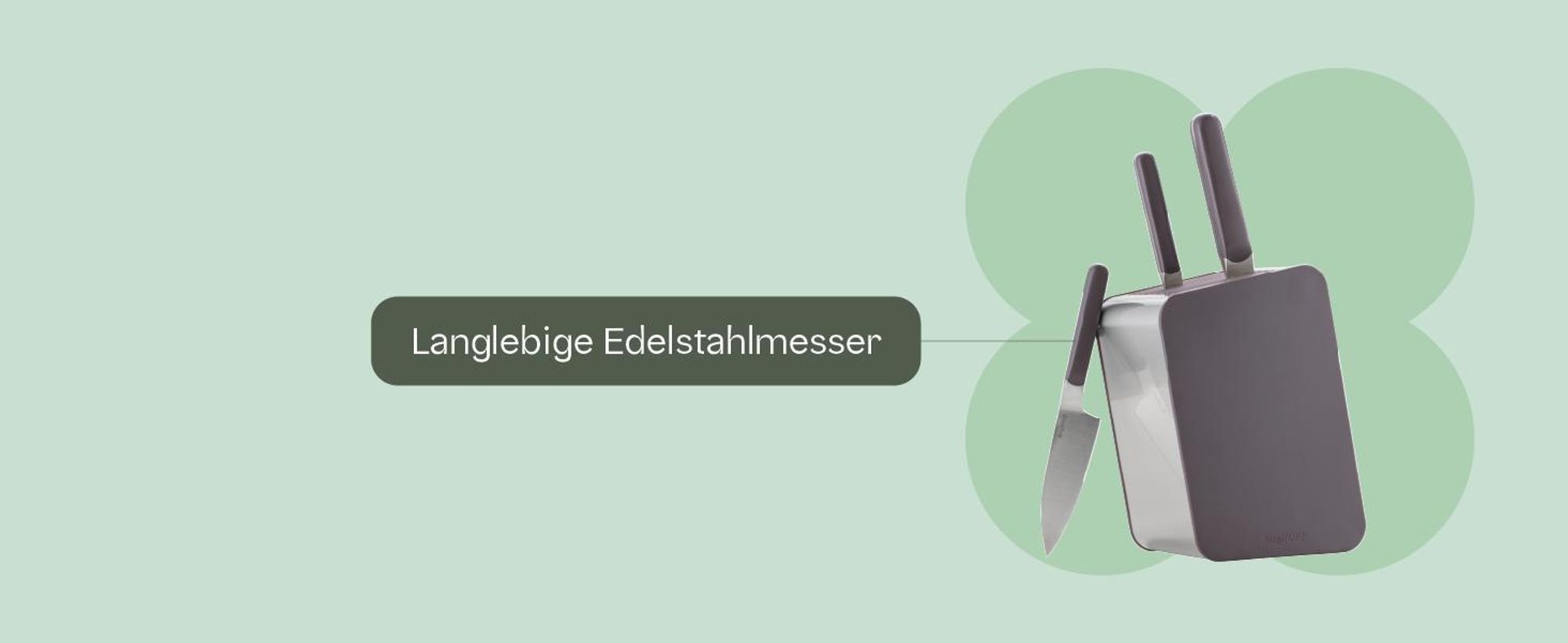 BergHOFF Home Elements Messerblock Set 6 teilig, Edelstahlmesser mit Halter, ergonomische Griffe, Aubergine