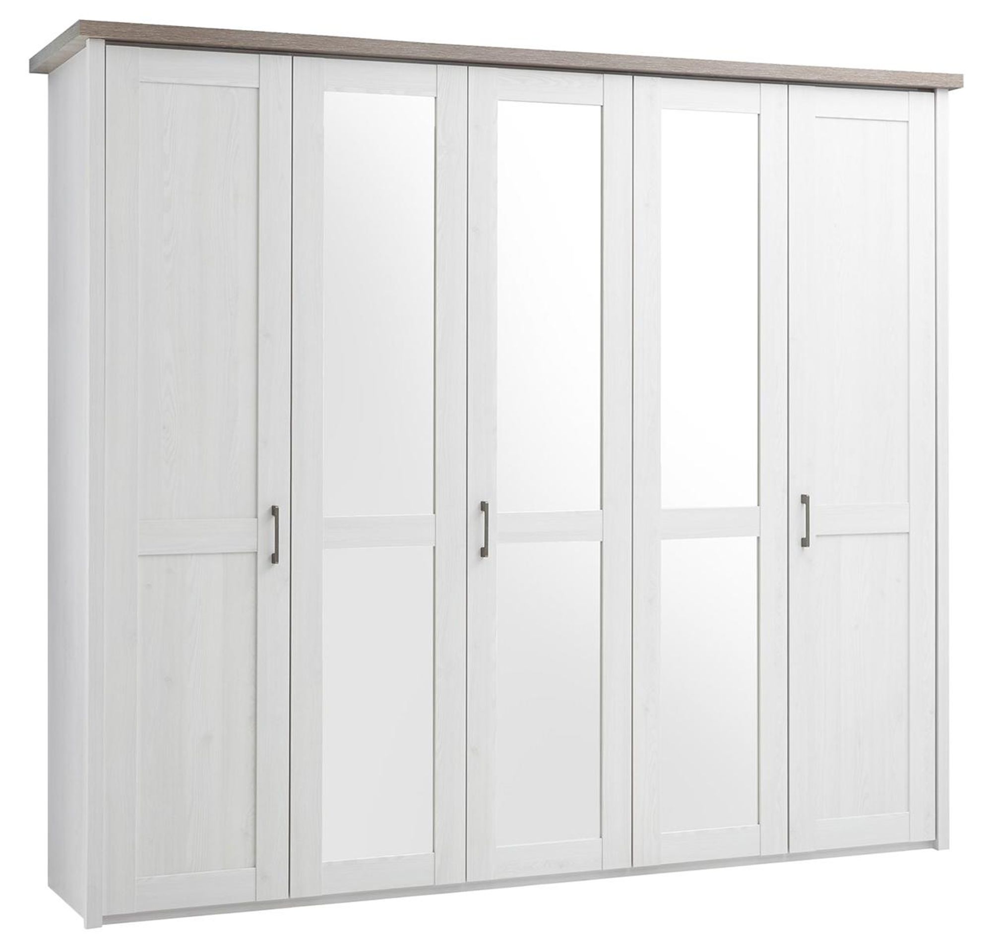 Kleiderschrank "Lebbie I" – Landhaus-Kleiderschrank mit Spiegeltüren und großzügigem Stauraum