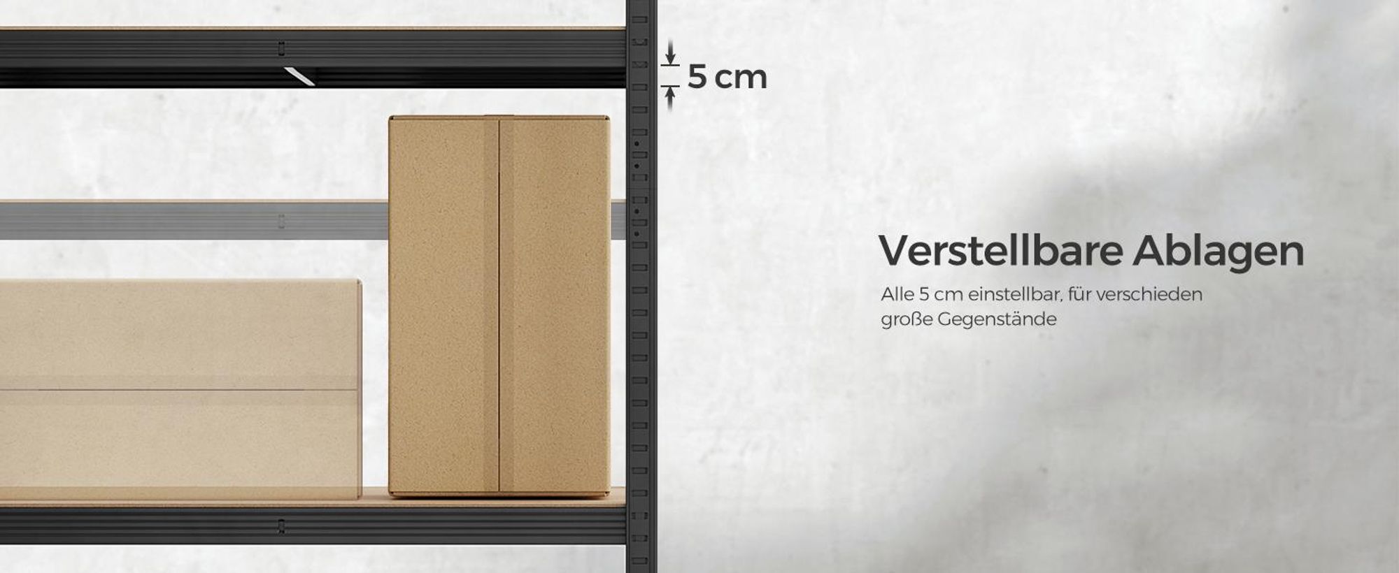 SONGMICS Schwerlastregal, Lagerregal, Kellerregal, 200 x 120 x 60 cm, bis 875 kg belastbar, 5 verstellbare Ablagen, Metallregal, Steckregal, Werkstattregal, schwarz GLR060B01