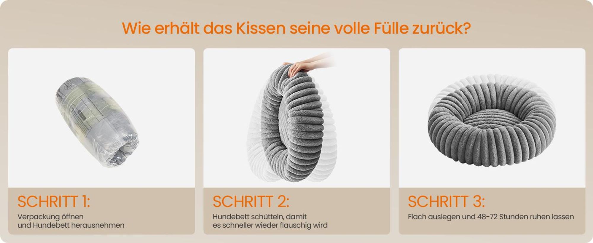Feandrea Hundebett, mittelgroßes Katzenbett, 60 cm, Hundekörbchen, Hundekissen waschbar