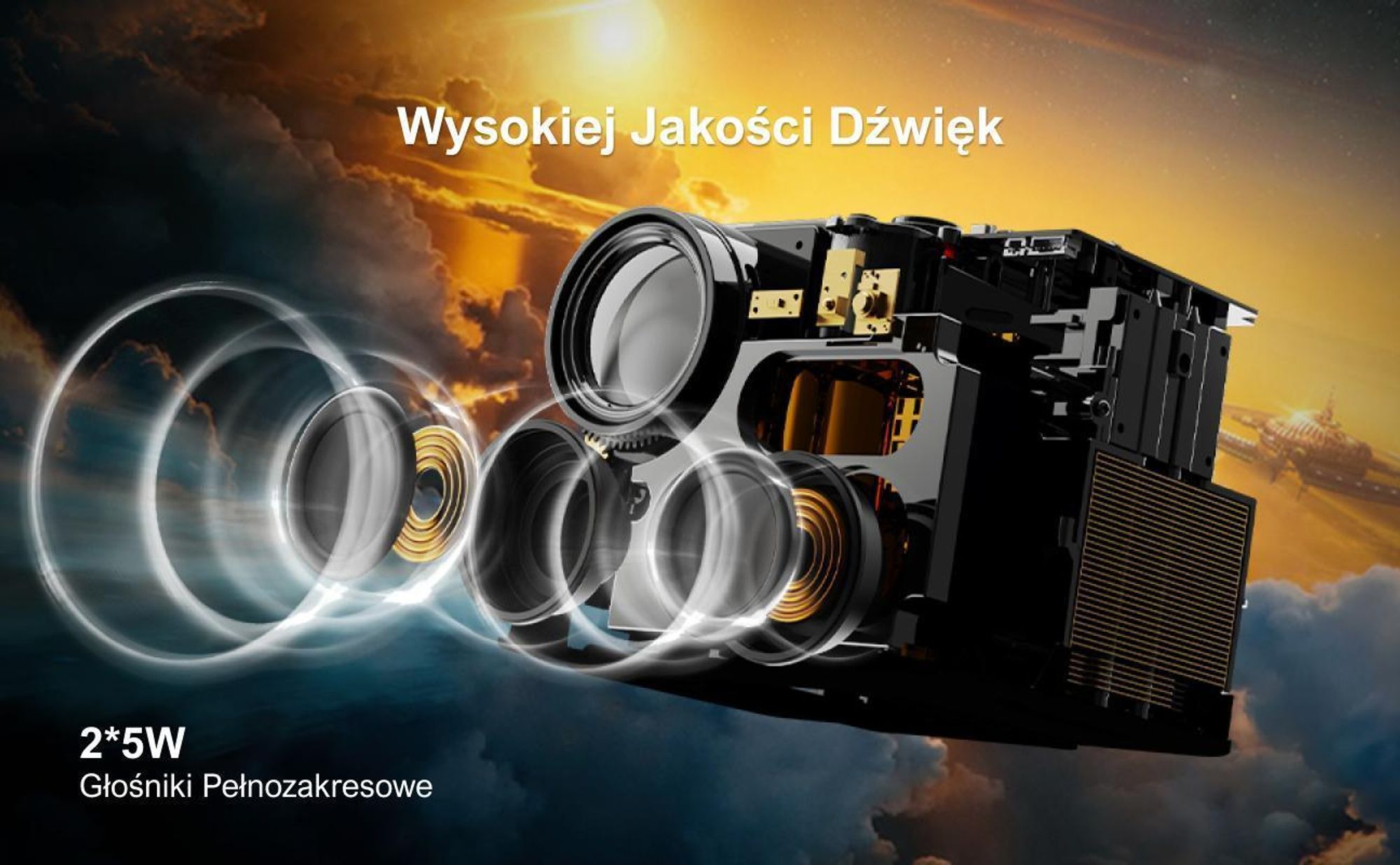 Projektor ULTIMEA Nova C40 z dekodowaniem 4K i systemem Android TV 11.0, 1000:1, Dolby Audio, 600 ANSI, HDR10&HLG, bez statywu z gimbalem 90°
