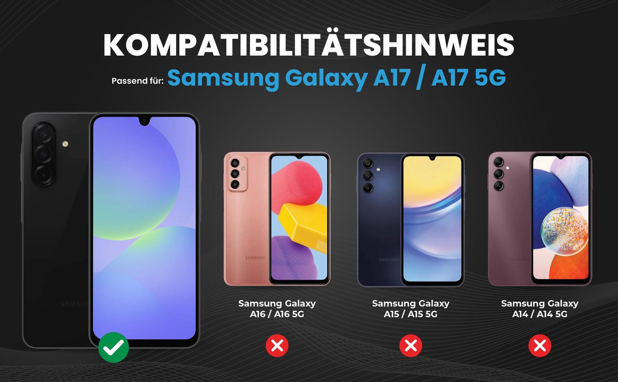 Kompatibilitätshinweise Hülle für Samsung Galaxy A17