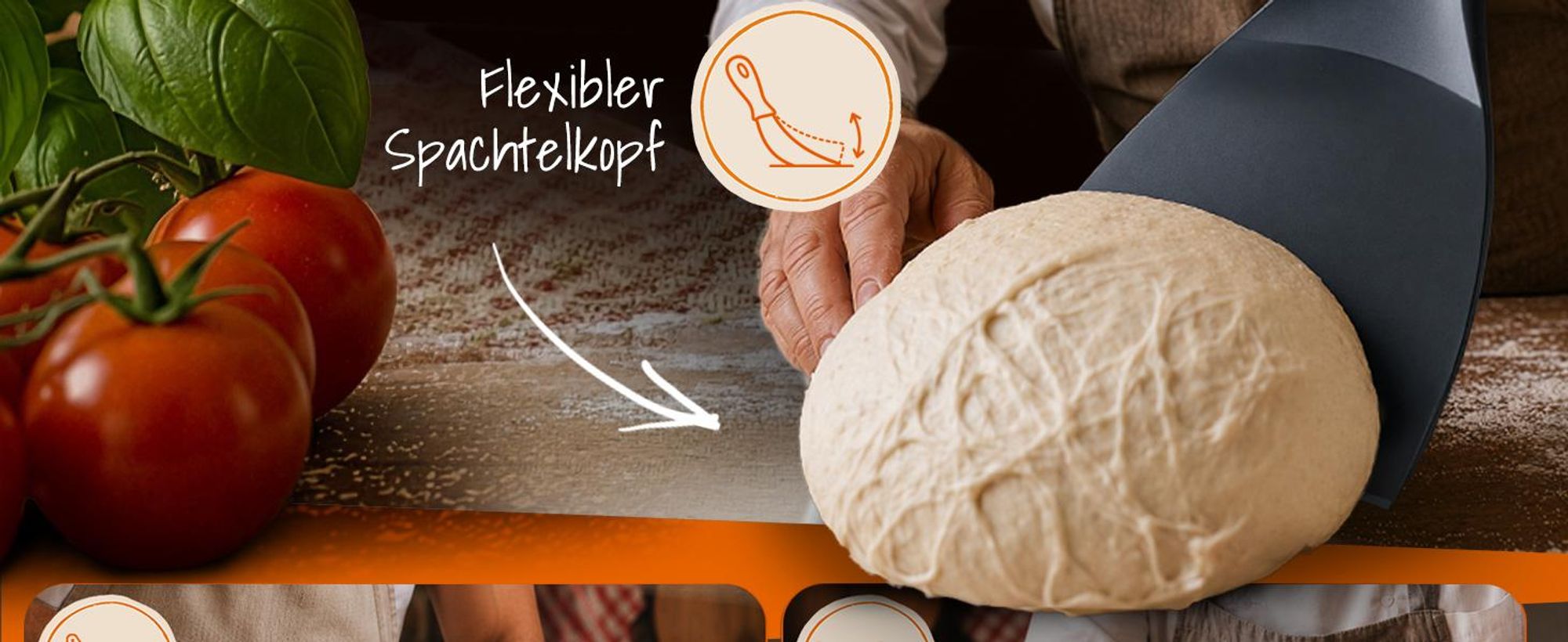 Flexibler Teigspachtel Pizza mit Antihaftbeschichtung 10 cm – Spülmaschinengeeigneter Pizza Spachtel – Lebensmittelechter & Hygienischer Pizzaspachtel