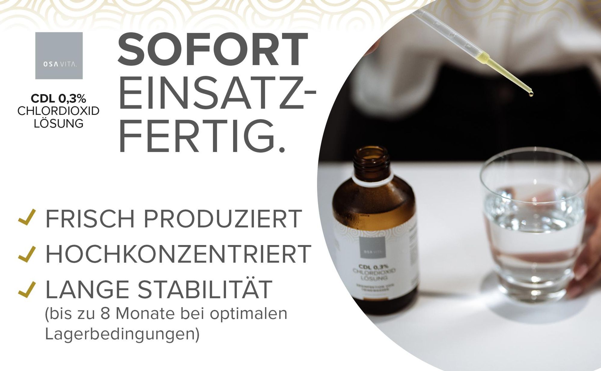 OSAVITA® CDL Chlordioxid 0,3% Lösung zur Trinkwasseraufbereitung (250 ml)