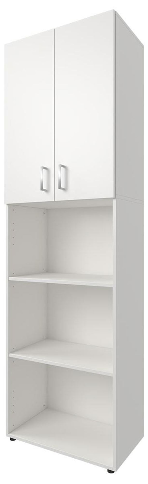 Trio 23 Aktenschrank Weiß – schmaler Büroschrank mit höhenverstellbaren Einlegeböden