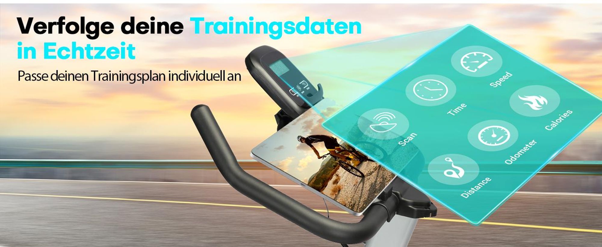 Magnetwiderstand Heimtrainer, Ultraleises Fahrrad mit LCD Display, Mehrstufig einstellbarer Widerstand, Belastbar bis 160 kg