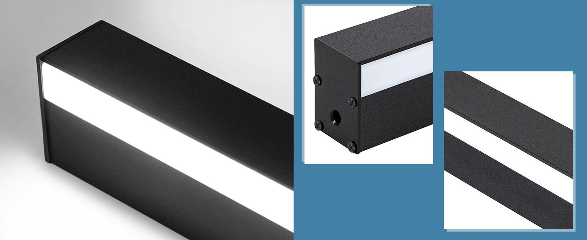 ZMH LED Wandleuchte Wandlampe 100CM Innen Schwarz Kaltweiß 32W Modern Flur Up Down Wandbeleuchtung Flurlampe für Wohnzimmer Küche Schlafzimmer Hotel