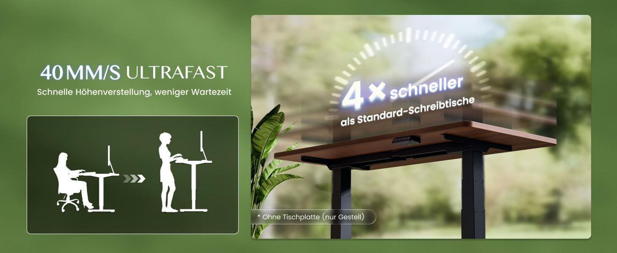 FLEXISPOT E200 Höhenverstellbarer Schreibtisch 180x80cm, 200KG TRAGKRAFT, 25MM EINTEILIGE TISCHPLATTE, 2 Motoren, USB-Anschluss, Schwarz