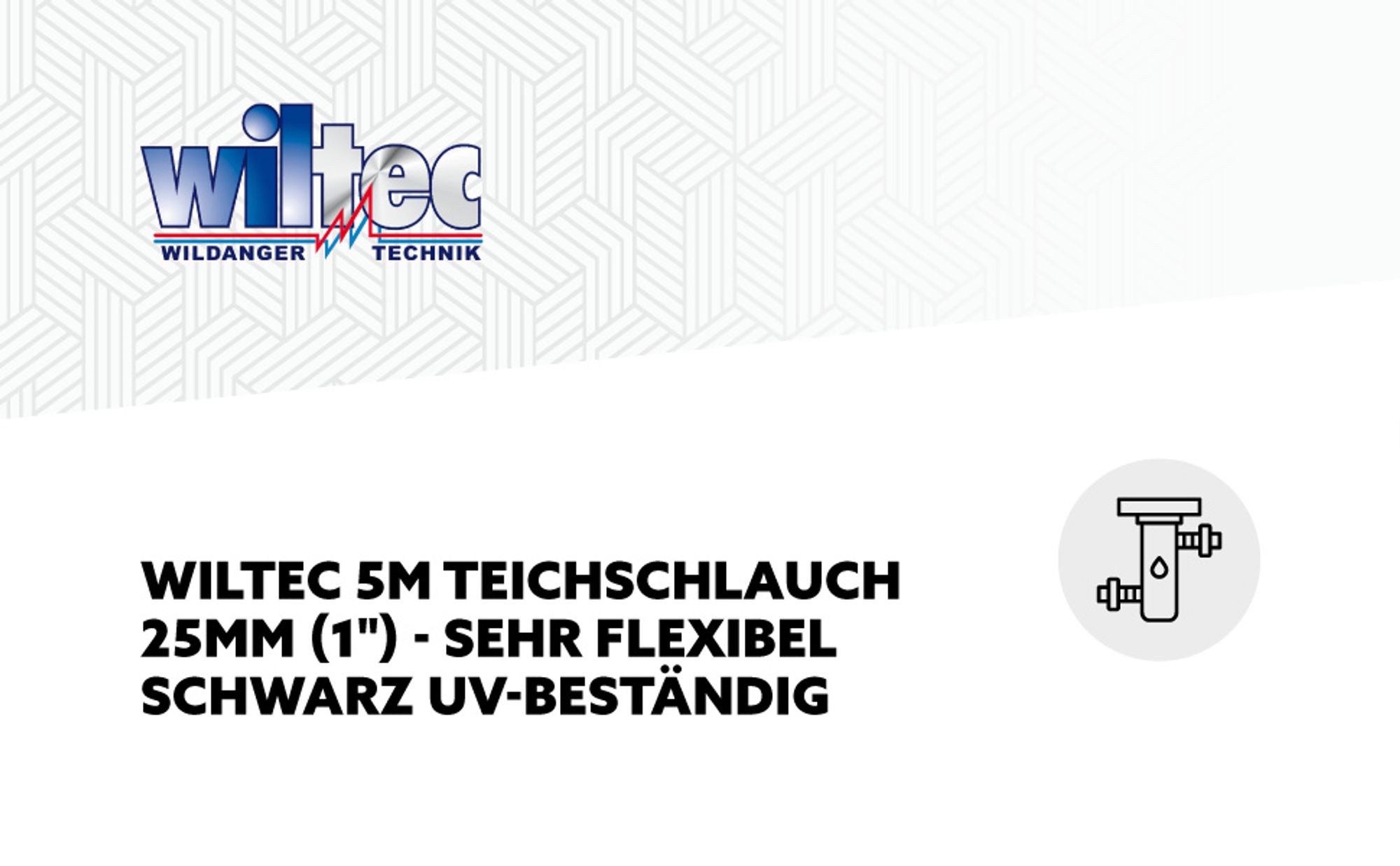 Wiltec Flexibler Förderschlauch 5m Spiralschlauch 25mm (1") schwarz mit Verstärkungsspirale Bewässerung Wasser Teich