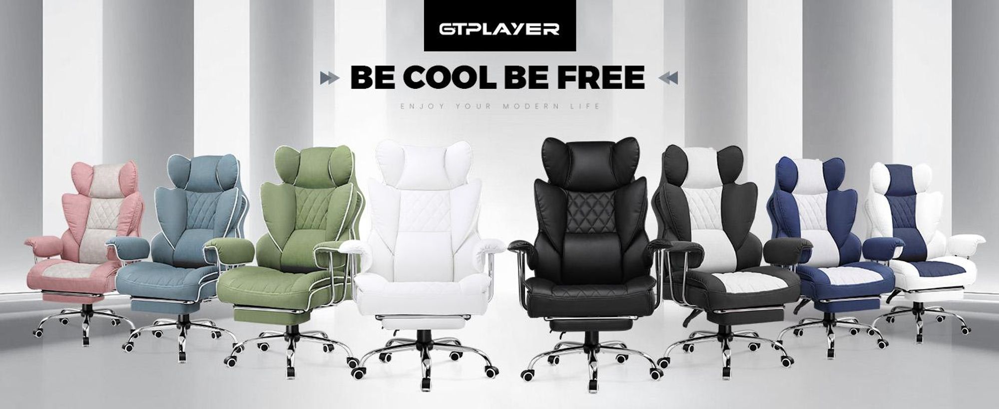 GTPLAYER Gaming Stuhl, Gamer Stuhl, Ergonomischer Bürostuhl mit Fußstütze verstellbare Lenden und Kopfkissen, Gaming Chair Gepolstert, Gaming Sessel