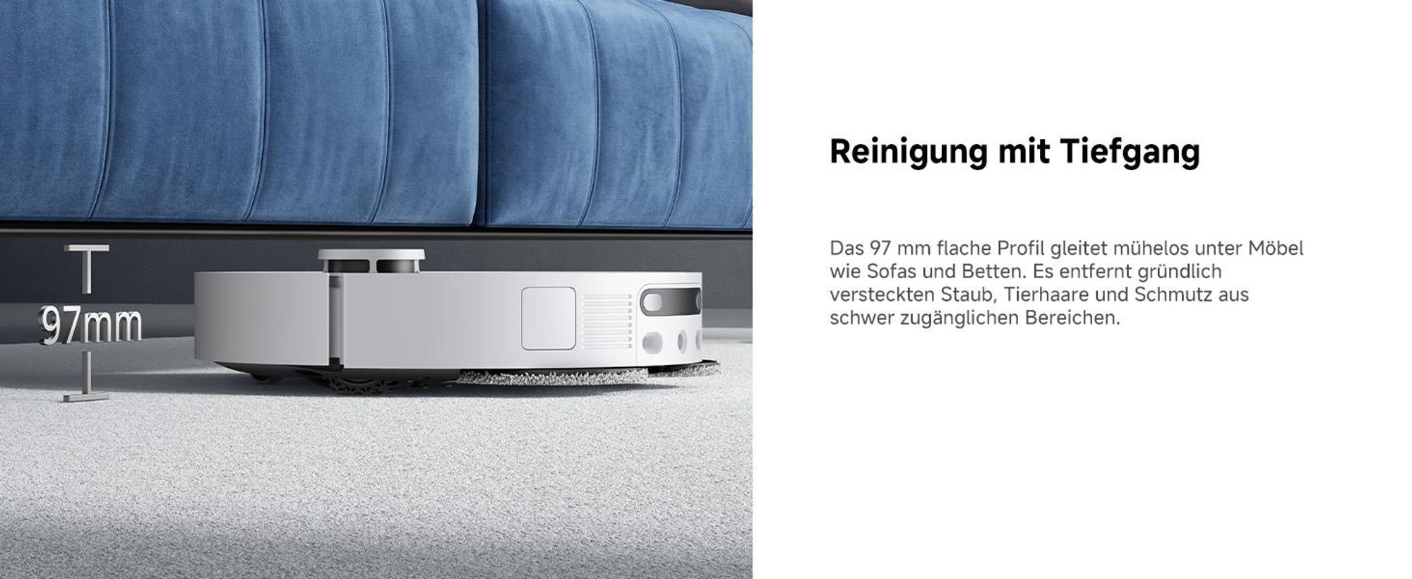 MOVA E50 Ultra Saugroboter mit Wischfunktion, 30.000Pa, 12N/260Umin, MaxiReach-Mopp, Auto-Entleerung, 5L Tank