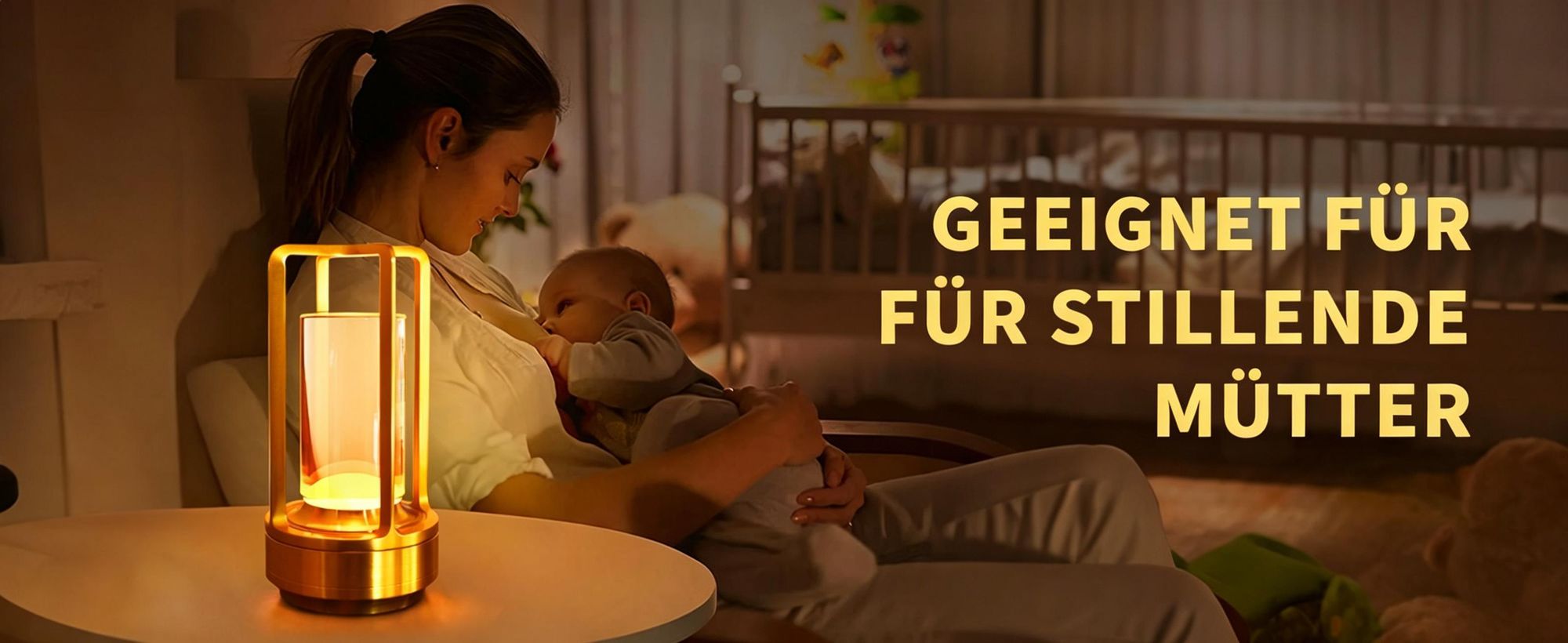 Tragbare Innen-/Außentischlampe aus Metall, kabellose wiederaufladbare LED-Lampe, 3 Farben stufenlos dimmbar, Beleuchtung für Restaurant/Schlafzimmer