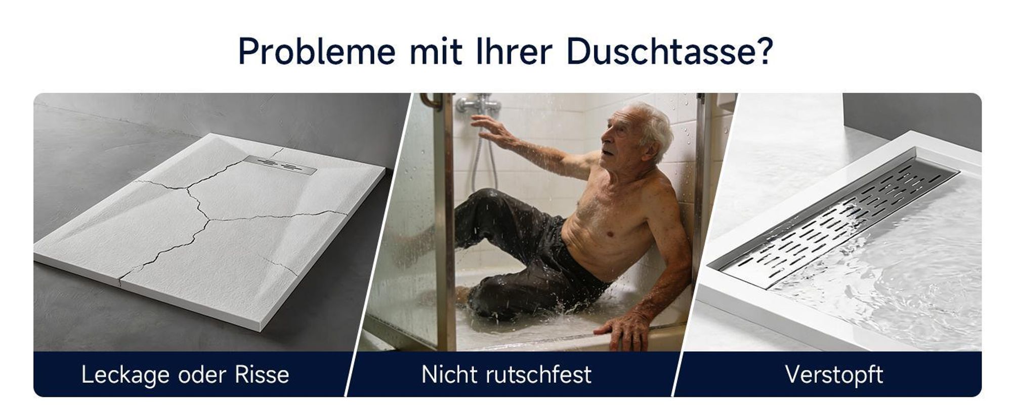 HOROW Rechteckig Duschwanne weiß struktur mit rutschhemmender Oberfläche - ohne. Ablassschraube - 3 Größen - 90 x 80 cm / 100 x 80 cm / 120 x 80 cm