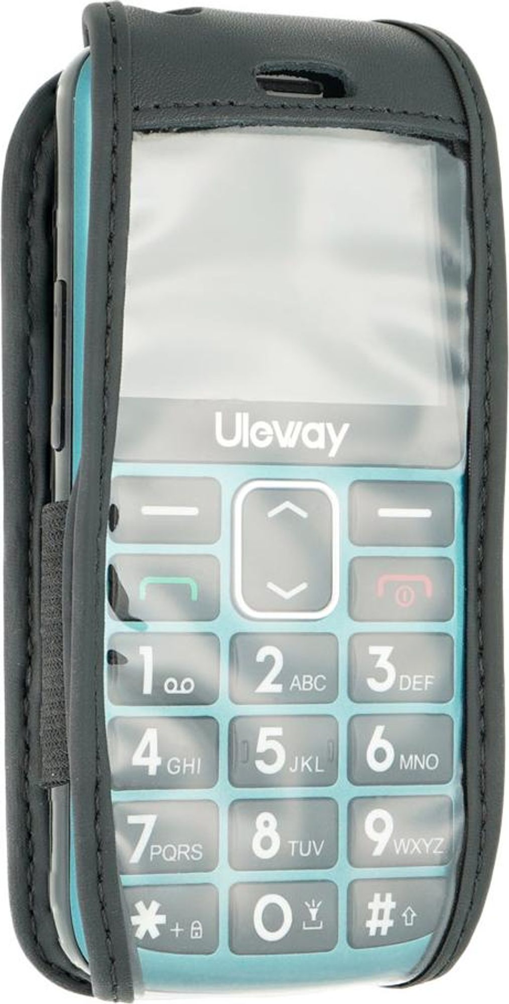 caseroxx Ledertasche mit Gürtelclip kompatibel mit ukuu / Ushining / uleway Seniorenhandy 2,4 Zoll aus Echtleder, Tasche mit Gürtelclip und Sichtfenster Bild 2