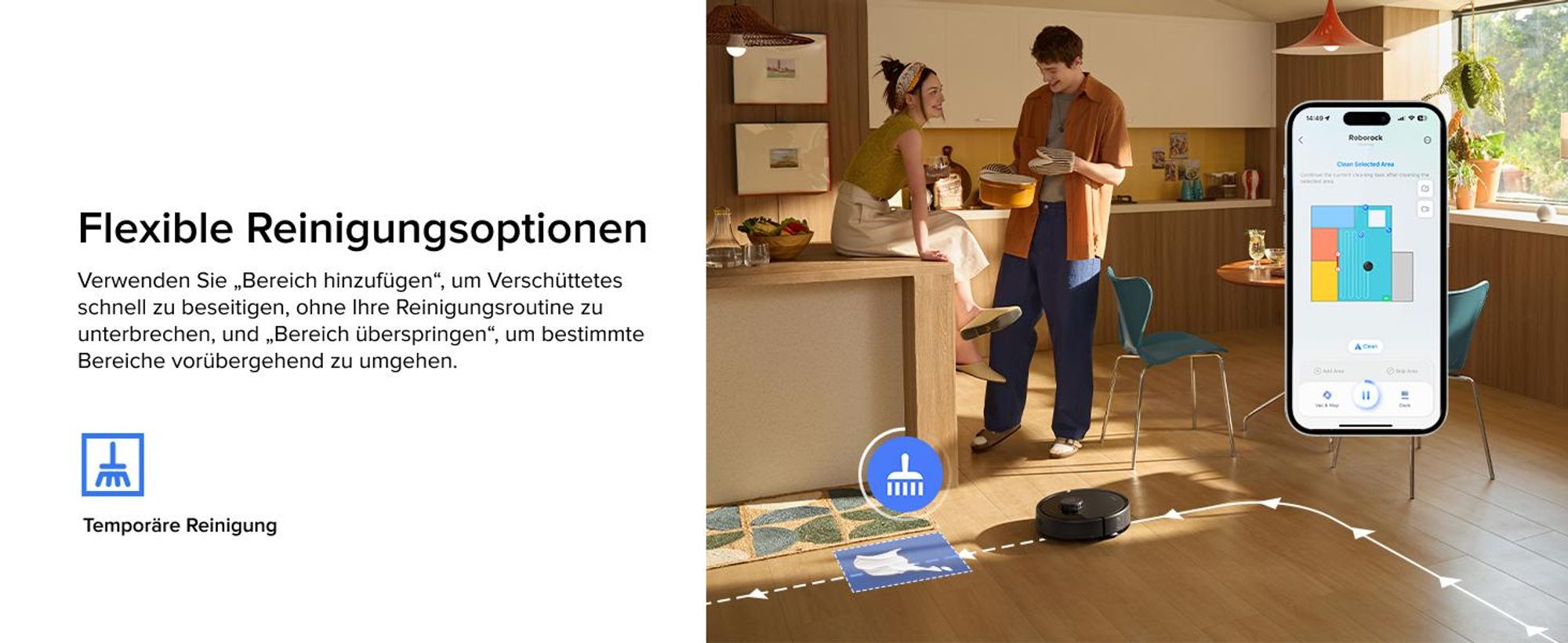 Roborock Q7 L5 Saugroboter, Dual Anti-Tangle System, 8000 Pa Staubsauger Roboter, Präzise Navigation, Smart No-Go Zone, Einstiegsleistung, für Perfekt
