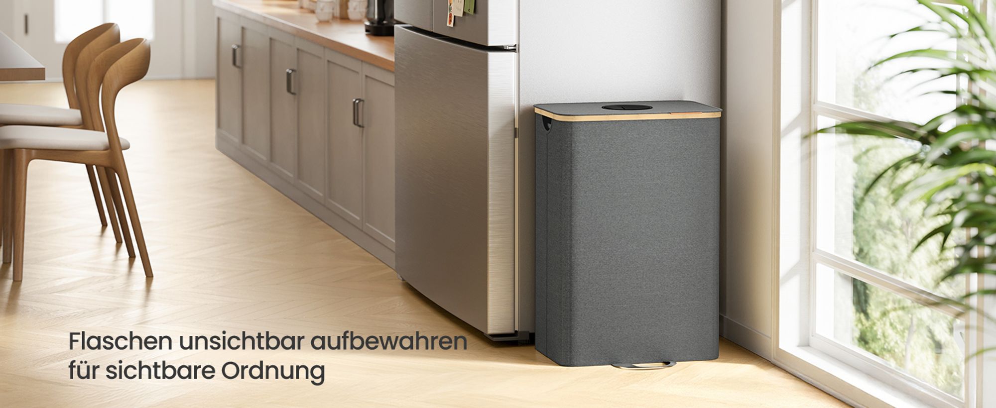 SONGMICS Pfandflaschen-Sammelbehälter, 95 L Flaschensammler Leergut, Recycling