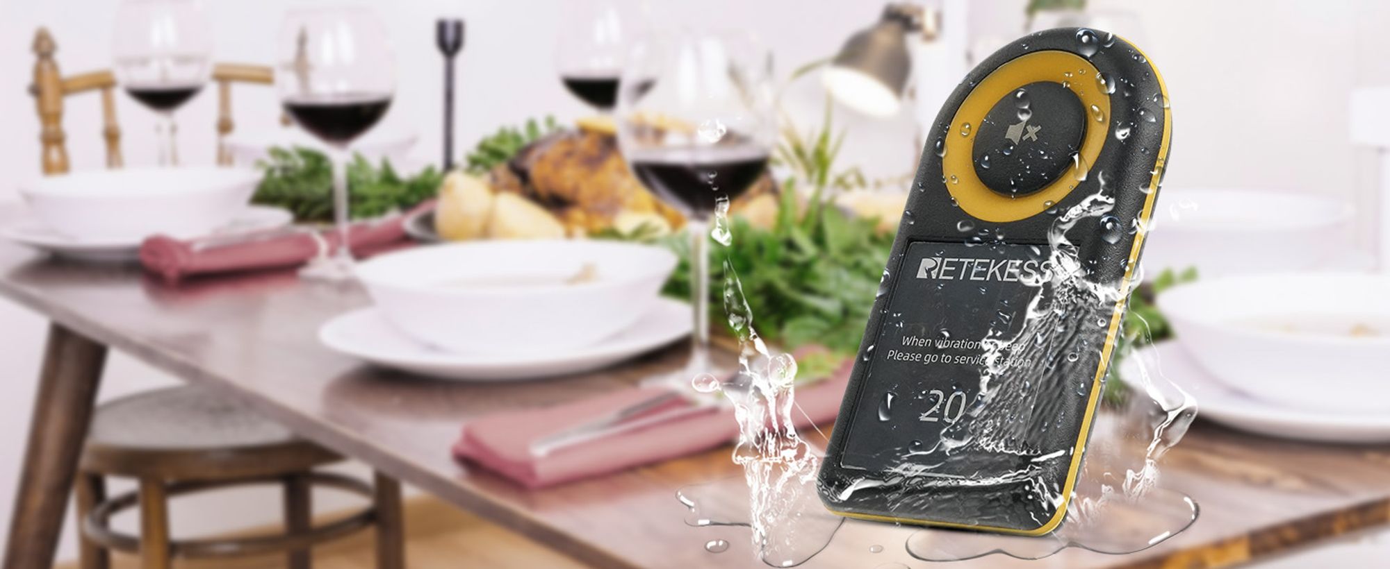 Retekess TD169 Restaurant Pager, Küchenkleingeräte mit 500M, 31 Anrufmodi, 300 mAh Akku, IP67, Pager Pieper für Hotel, Bar, Café (20 Pagers)