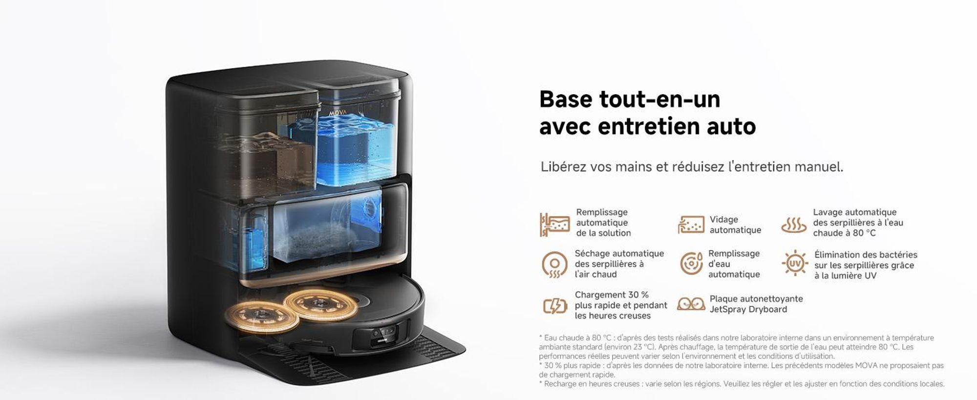 MOVA P50s Ultra Robot d'Aspiration et de Balayage, 24 000 Pa, Station d'Aspiration Automatique, Franchissement Obstacles StepMaster, Navigation Dual-L