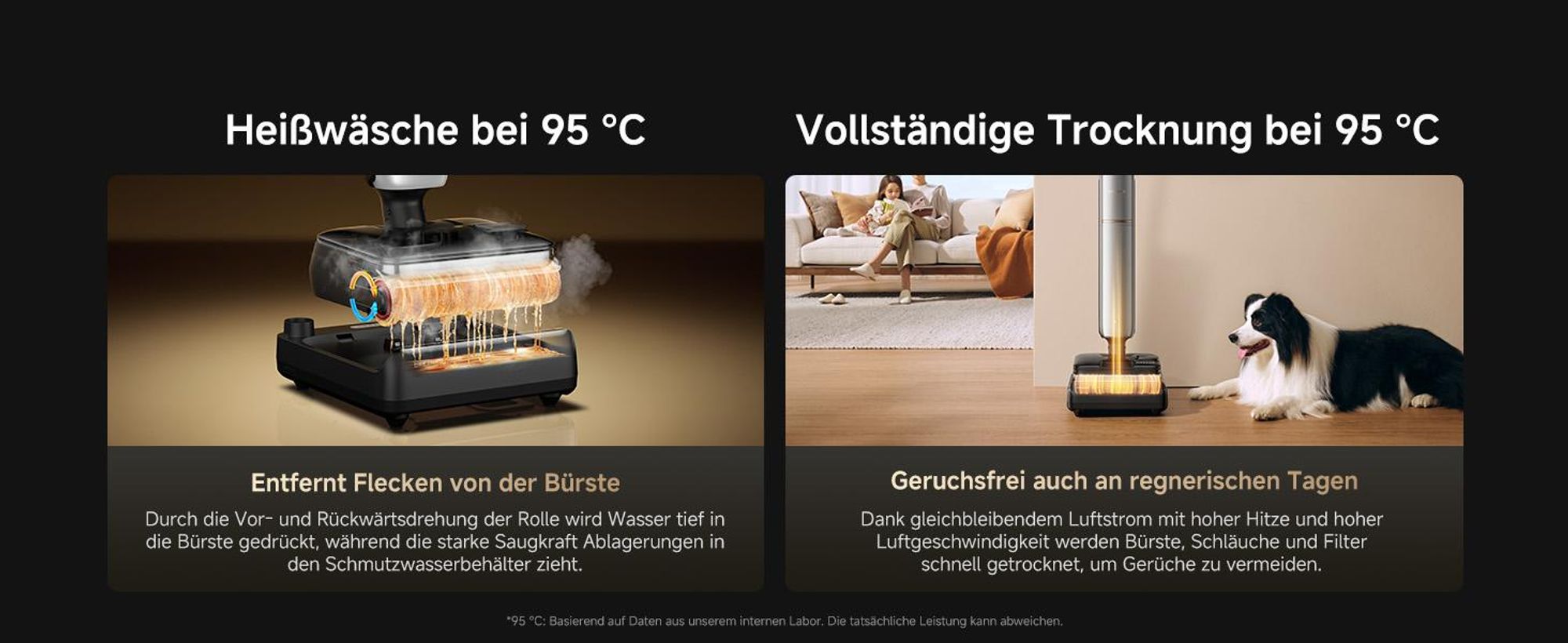 Dreame T15 Pro Heat Nass-und Trockensauger,30kPa Saugleistung Akku-Staubsauger,9,85cm ultraschlank,95℃ Heißwäsche＆Leises Trocknen,Reinigungssystem,LED