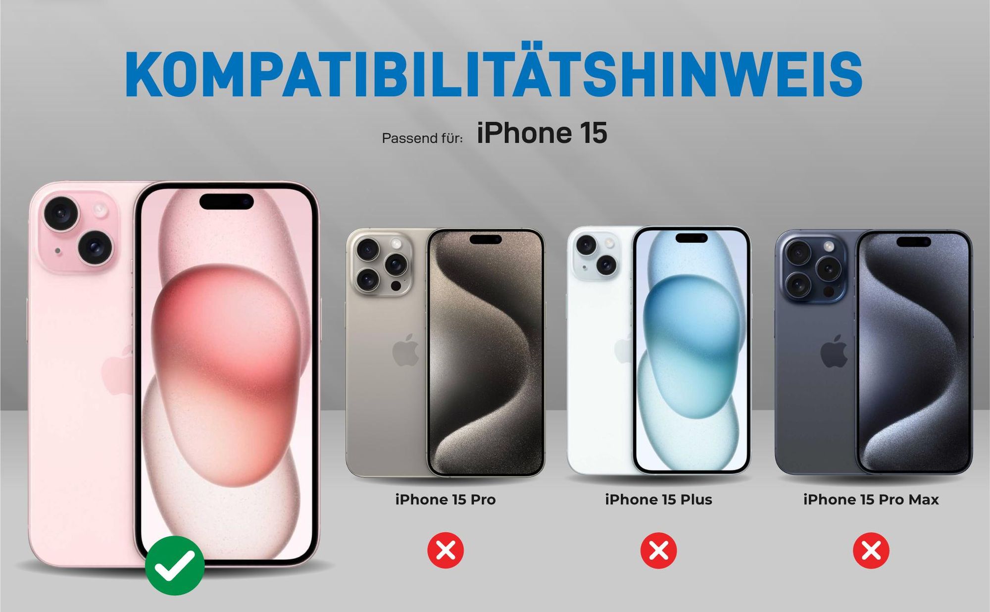 Kompatibilitätshinweise Hülle für Apple iPhone 15